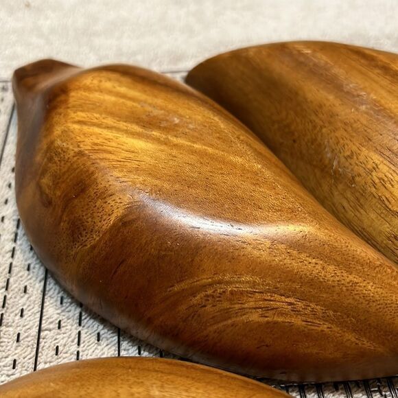 Vintage Pair of Nested Trinket Bowls Monkey Wood - Picture 6 of 9